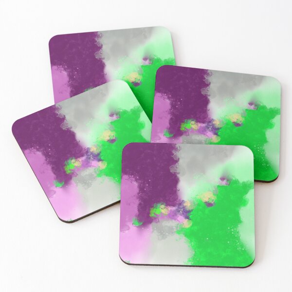 Item preview, Good Intentions - Violet Green Gray Abstract Art designed and sold by Joey Santiago.