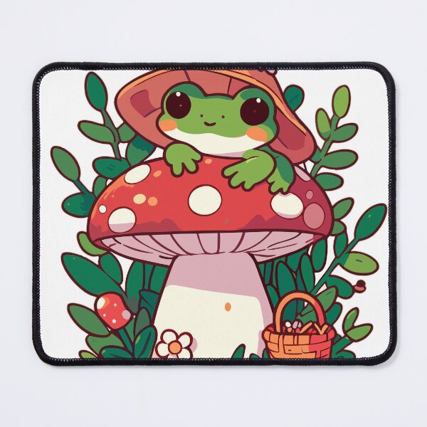 Item preview, Frog on mushroom cute designed and sold by GlobalDesigns-.