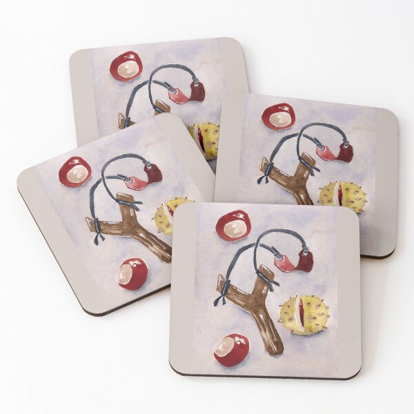 Item preview, Slingshot and Chestnuts - Watercolour Painting designed and sold by Pattokarts.