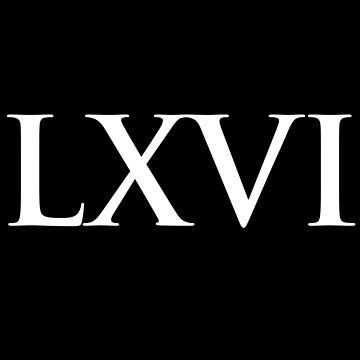 Number 45 Roman Numeral LV Black and White Sticker for Sale by nocap82