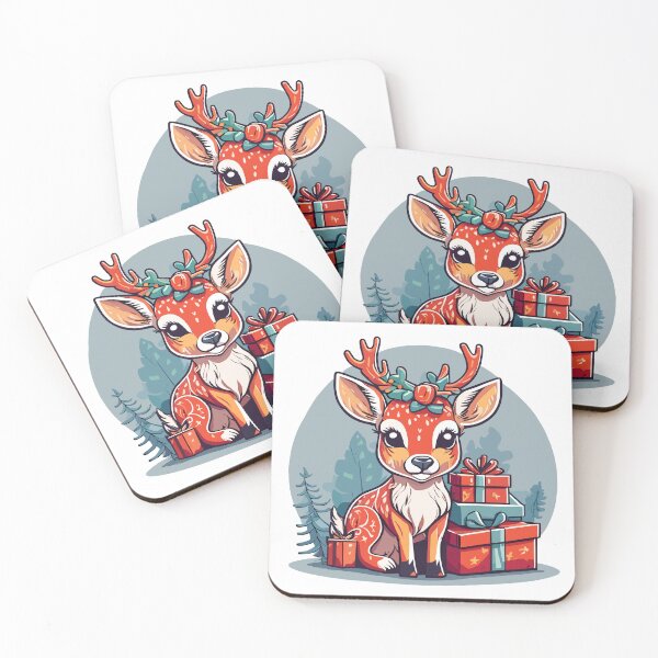 Item preview, Cute little Deer with New Year's presents designed and sold by MamikonarsRB.