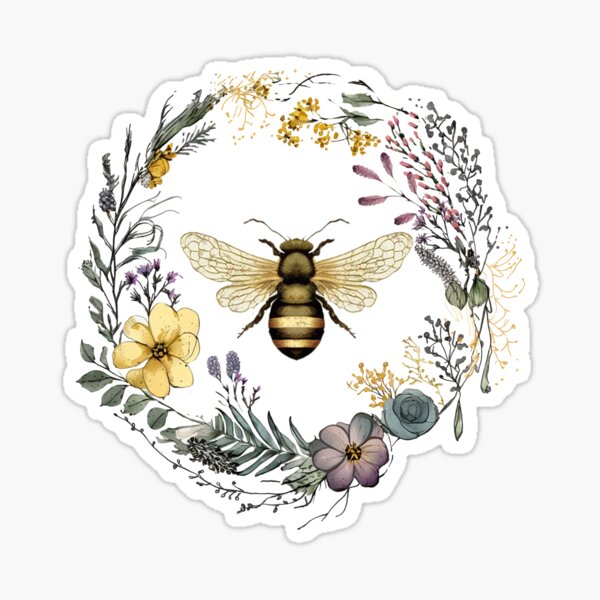 Bumble Bee Art Sticker — Stephanie Darlene