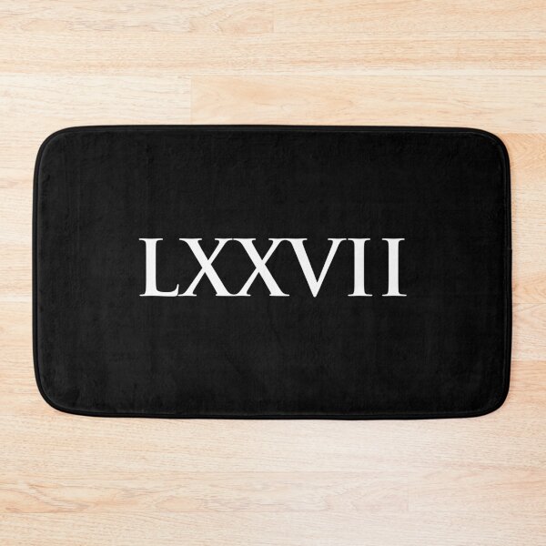 Item preview, Number 77 Roman Numeral LXXVII Black and White designed and sold by NECHSTORE.