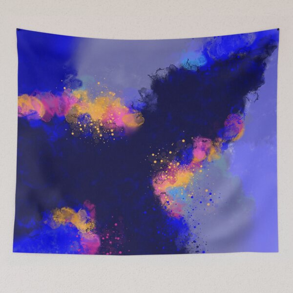 Item preview, Neon Blue - Blue Orange Magenta Abstract  designed and sold by Joey Santiago.