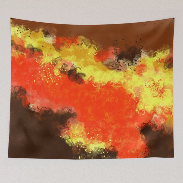 Item preview, Hot Lava - Orange Yellow Abstract Art designed and sold by Joey Santiago.