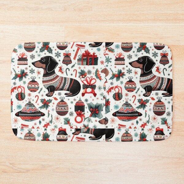 Item preview, Teckel Christmas Pattern - Dachshund design for your Christmas deco, homeware, clothes designed and sold by Fanaticos.
