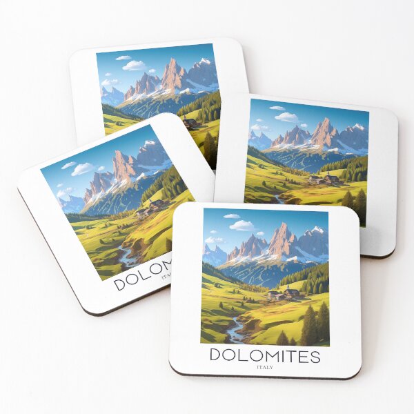 Item preview, A Pop Art Travel Print of the Dolomites - Italy  designed and sold by StudioRedKoala.