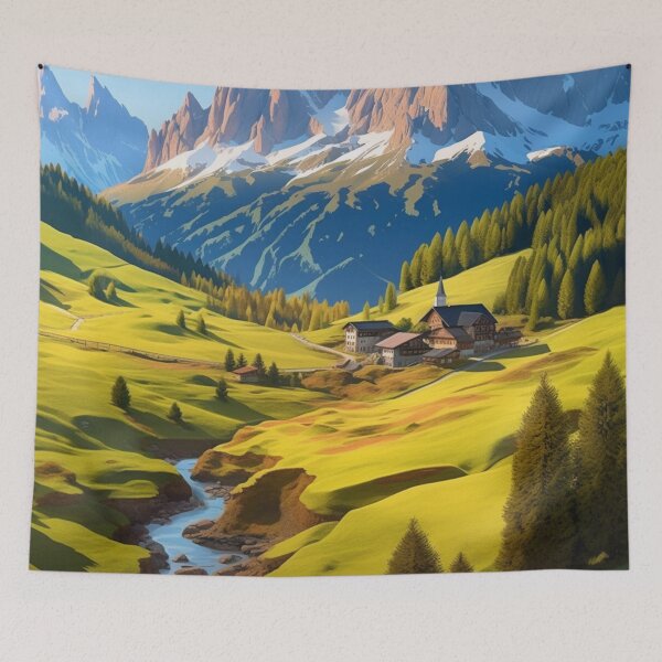 Item preview, A Pop Art Travel Print of the Dolomites - Italy  designed and sold by StudioRedKoala.