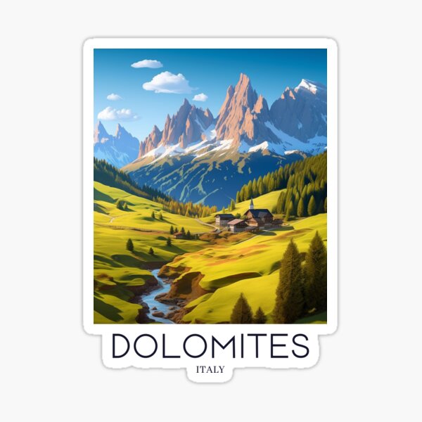 Item preview, A Pop Art Travel Print of the Dolomites - Italy  designed and sold by StudioRedKoala.