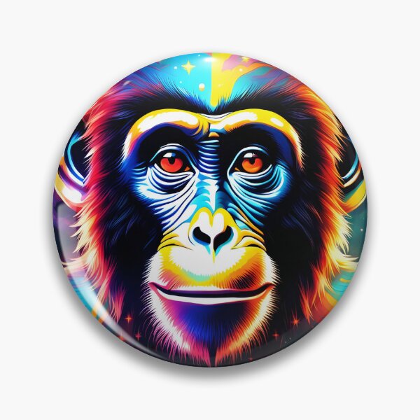 Item preview, Iridescent Cosmic Curiosity: Monkey Portrait designed and sold by javaoverride.