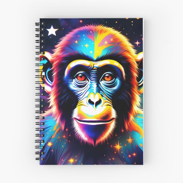 Item preview, Iridescent Cosmic Curiosity: Monkey Portrait designed and sold by javaoverride.
