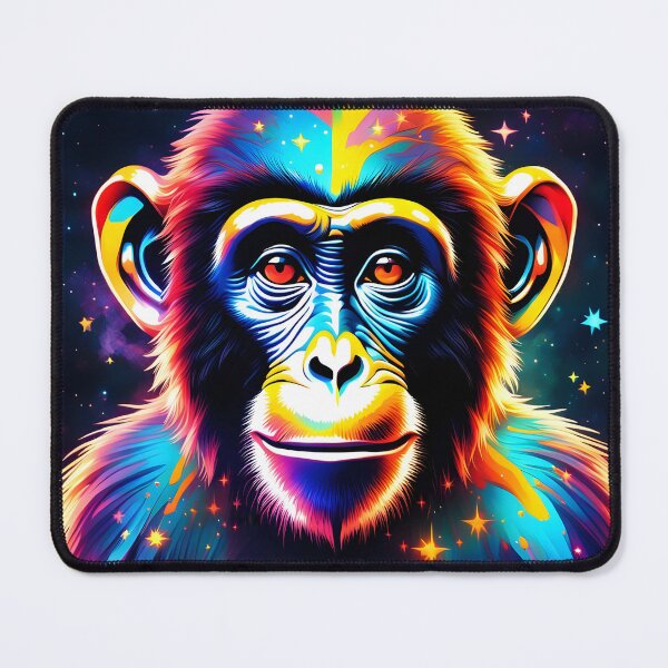 Item preview, Iridescent Cosmic Curiosity: Monkey Portrait designed and sold by javaoverride.