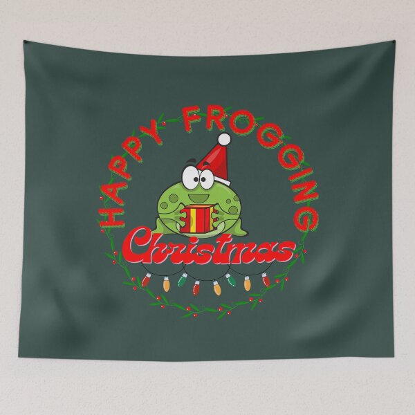Item preview, Happy Frogging Christmas designed and sold by Ellimade.