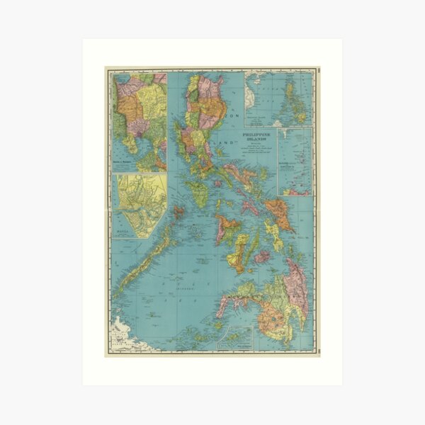 Vintage Map of The Phillipines (1903) Art Print