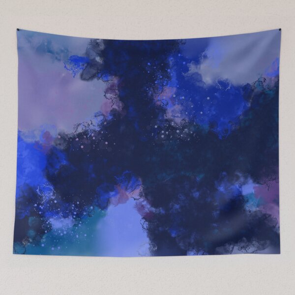 Item preview, Blue Nitro - Blue Monochrome Abstract Art designed and sold by Joey Santiago.