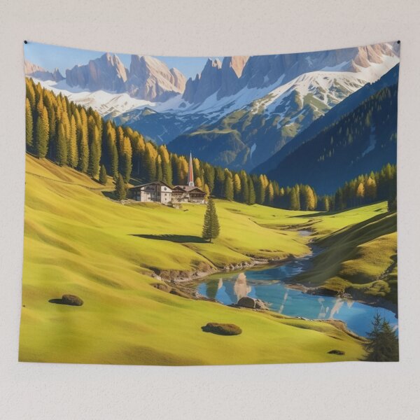Item preview, A Pop Art Travel Print of the Dolomites - Italy  designed and sold by StudioRedKoala.