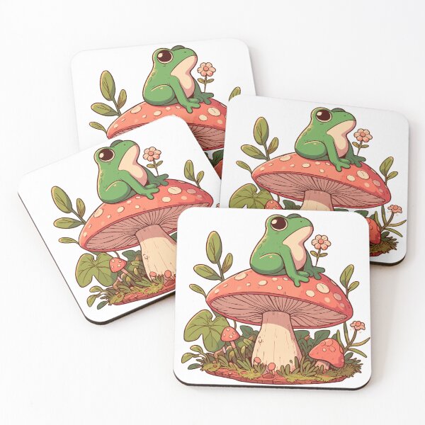 Item preview, Frog on mushroom cute designed and sold by GlobalDesigns-.