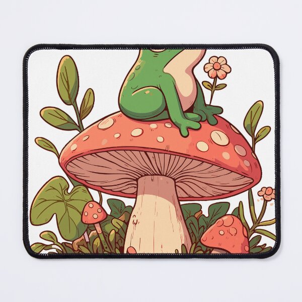 Item preview, Frog on mushroom cute designed and sold by GlobalDesigns-.