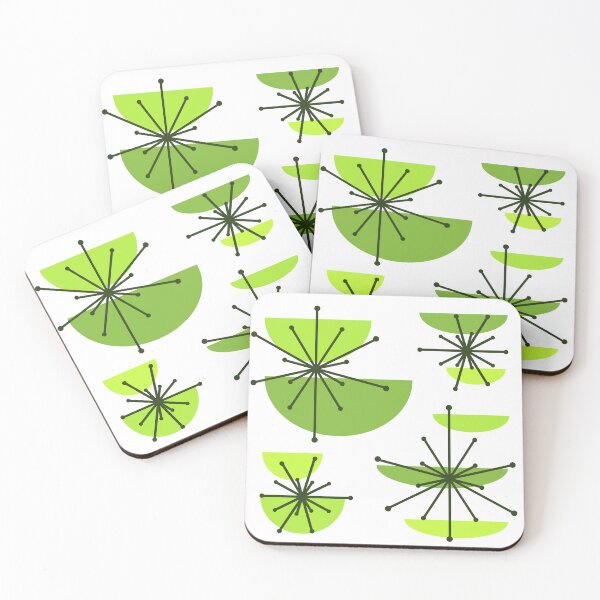 Item preview, Midcentury Art Bowls Starbursts Chartreuse designed and sold by thepixelgarden.