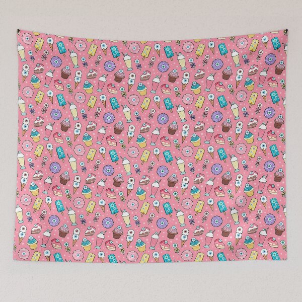 Item preview, Eyeball Desserts Pattern (Pink) designed and sold by aliasblackbird.