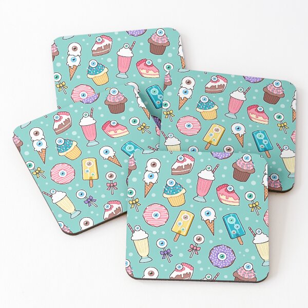 Item preview, Eyeball Desserts Pattern (Seafoam) designed and sold by aliasblackbird.