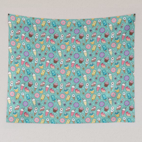 Item preview, Eyeball Desserts Pattern (Seafoam) designed and sold by aliasblackbird.