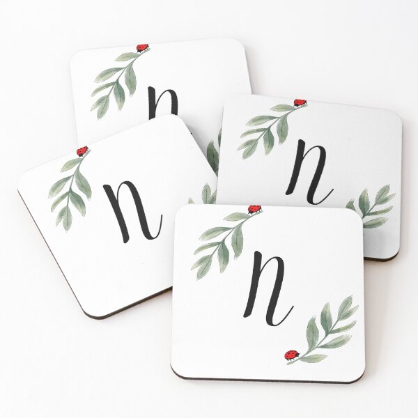 Item preview,  The Letter "N" With Ladybugs And Green Leaves. designed and sold by LisaDesigns323.