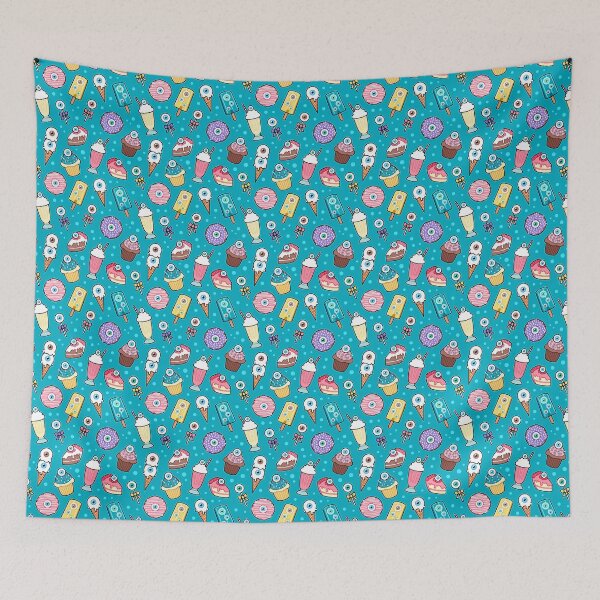 Item preview, Eyeball Desserts Pattern (Teal) designed and sold by aliasblackbird.
