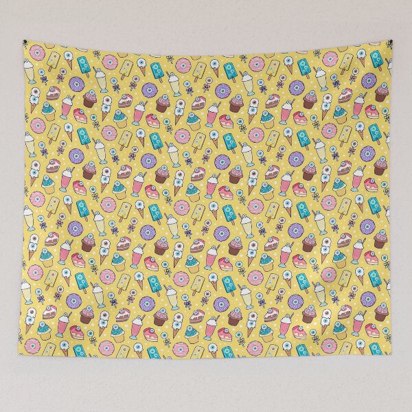 Item preview, Eyeball Desserts Pattern (Yellow) designed and sold by aliasblackbird.