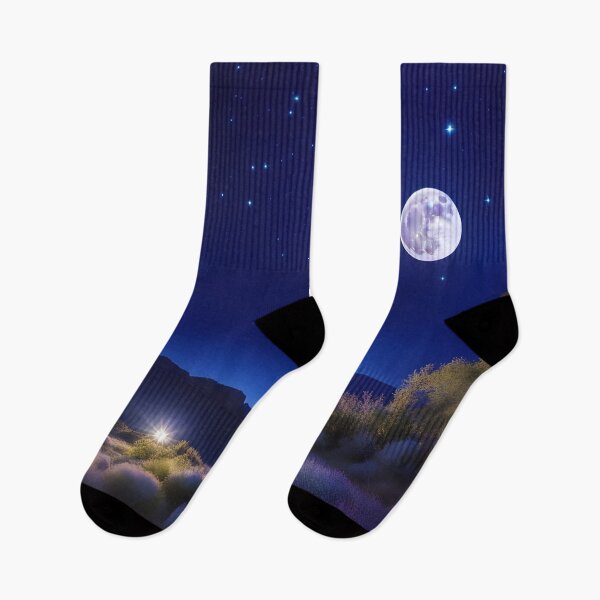 Item preview, Moon with starry sky and mountains designed and sold by bleucharmingirl.