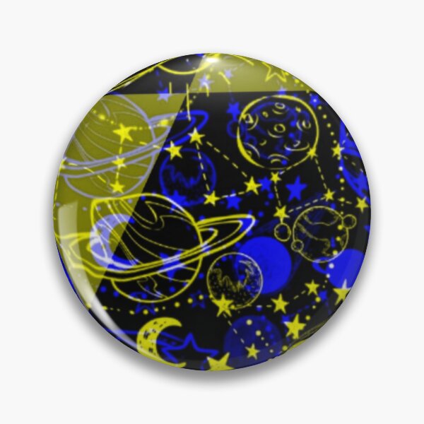 Item preview, cosmic fantasy, geometric shapes and optical effects, bright colors, blue and yellow designed and sold by Creativesphotos.