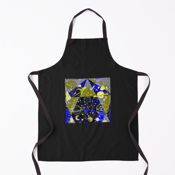Item preview, cosmic fantasy, geometric shapes and optical effects, bright colors, blue and yellow designed and sold by Creativesphotos.