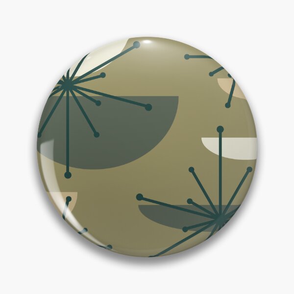 Item preview, Midcentury Art Bowls Starbursts Olive designed and sold by thepixelgarden.