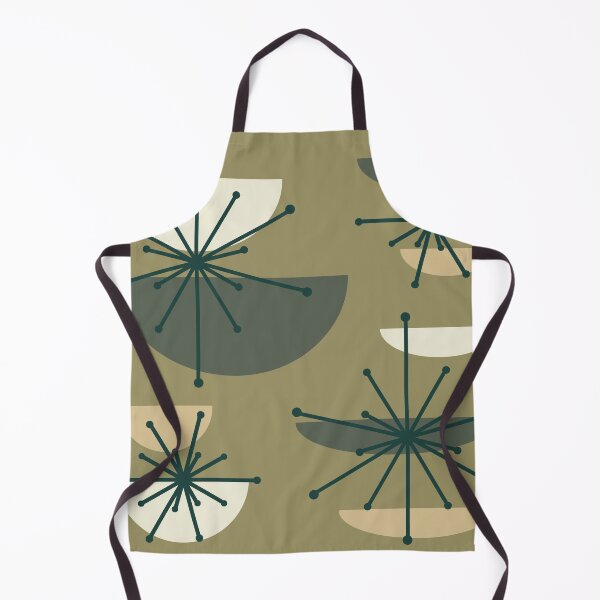 Item preview, Midcentury Art Bowls Starbursts Olive designed and sold by thepixelgarden.