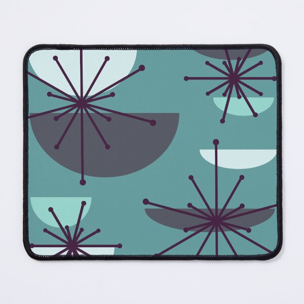 Item preview, Midcentury Art Bowls Starbursts Teal designed and sold by thepixelgarden.
