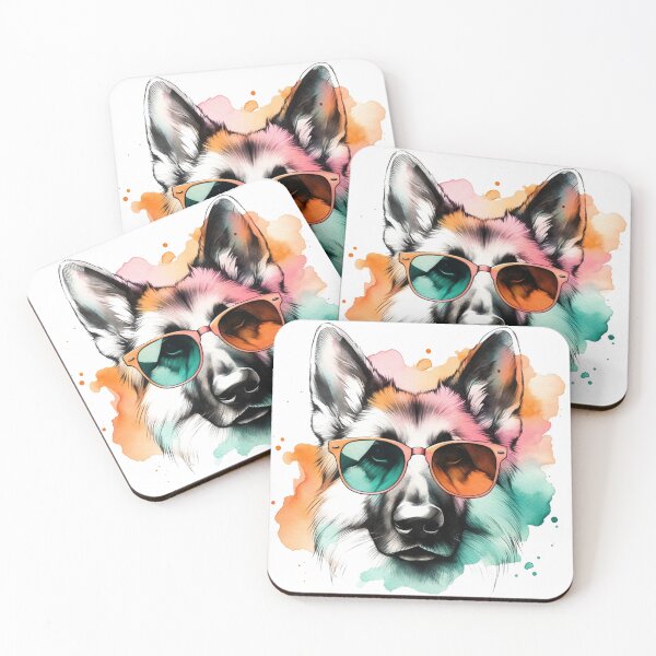 Item preview, Cool Canine Vibes: The Fashion-Forward Shepherd designed and sold by WatercolorWhisk.