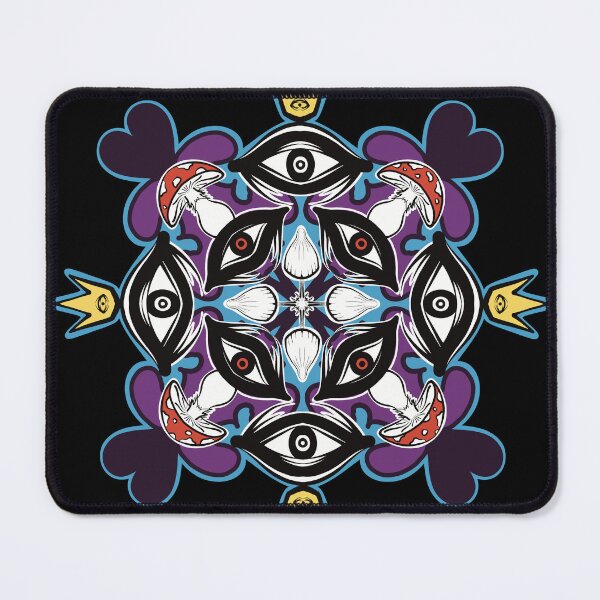 Item preview, Amanita magic muschrooms queen symmetry psychedelic pattern designed and sold by creARTures.