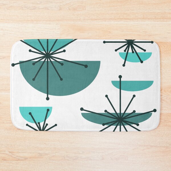 Item preview, Midcentury Art Bowls Starbursts Turquoise designed and sold by thepixelgarden.