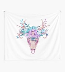 Skull and flowers Wall Tapestry
