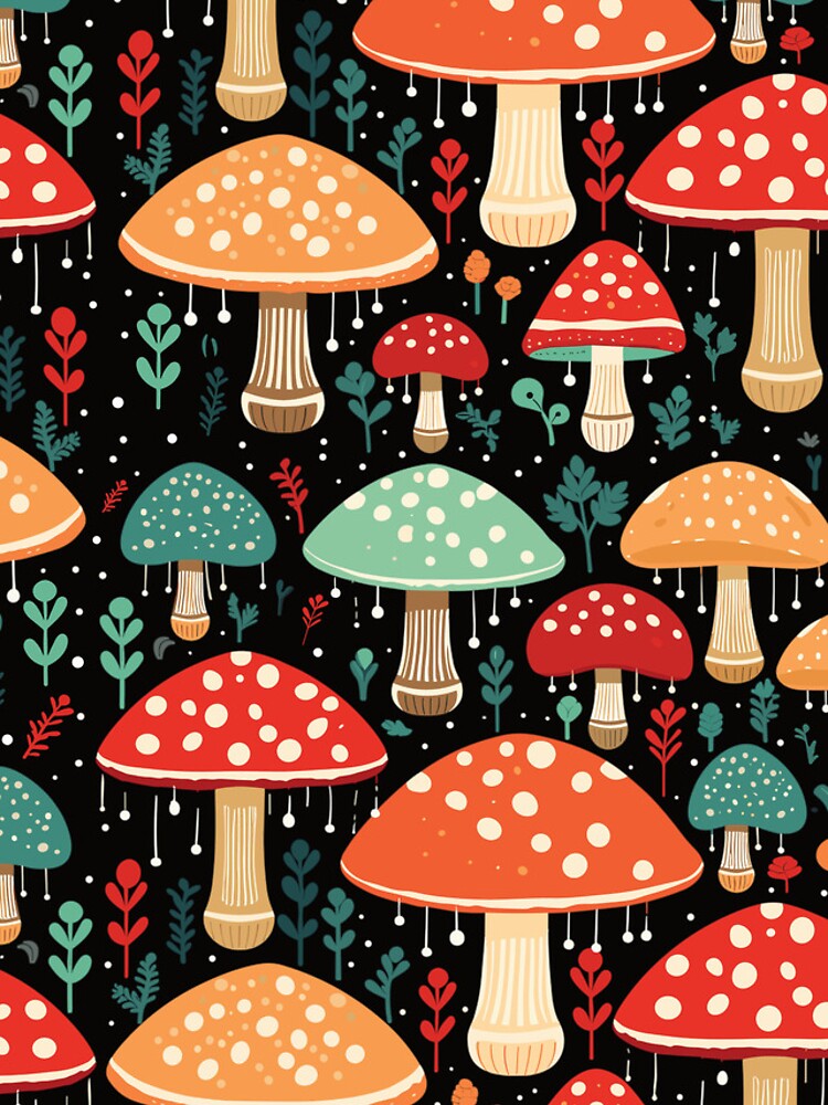 Thumbnail 4 of 4, iPhone Case, Multicoloured Mushrooms Pattern designed and sold by hidden-design.