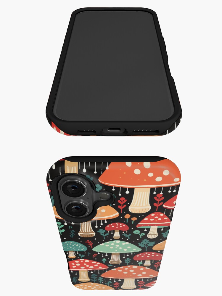Thumbnail 3 of 4, iPhone Case, Multicoloured Mushrooms Pattern designed and sold by hidden-design.