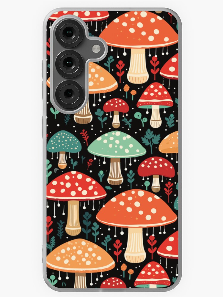Thumbnail 1 of 4, Samsung Galaxy Phone Case, Multicoloured Mushrooms Pattern designed and sold by hidden-design.