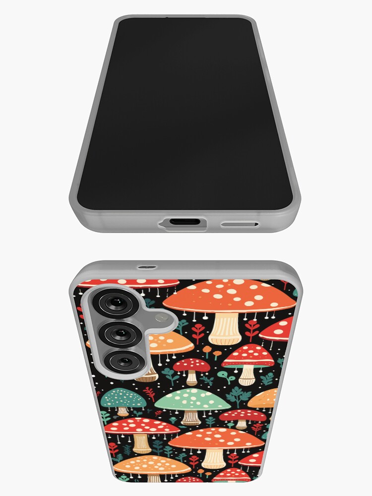 Thumbnail 3 of 4, Samsung Galaxy Phone Case, Multicoloured Mushrooms Pattern designed and sold by hidden-design.