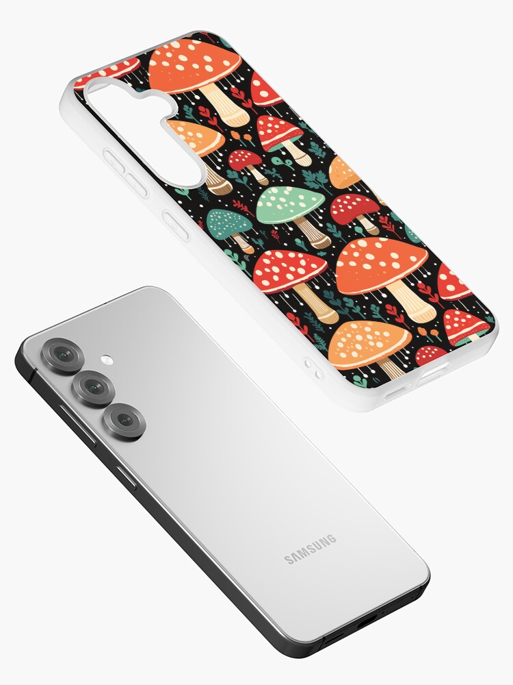 Thumbnail 2 of 4, Samsung Galaxy Phone Case, Multicoloured Mushrooms Pattern designed and sold by hidden-design.