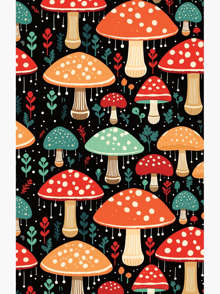 Thumbnail 4 of 4, Samsung Galaxy Phone Case, Multicoloured Mushrooms Pattern designed and sold by hidden-design.