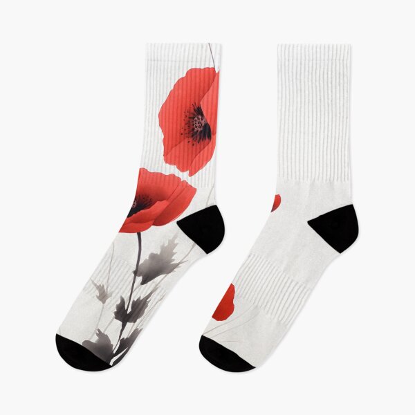 Item preview, Red Poppies - Watercolor Floral Art - Minimalist Zen Decor - Feng Shui Contemporary Print - White Background designed and sold by Bob78669.