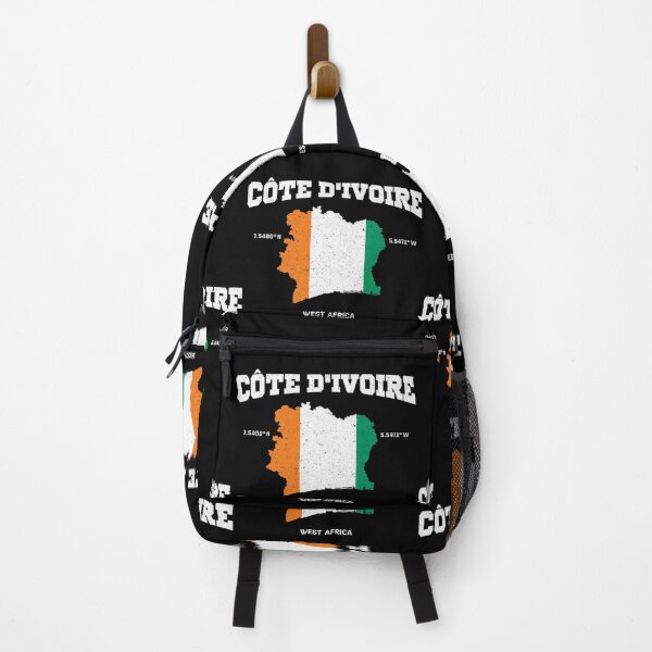 Item preview,  Ivorian Flag and Map, Cote D'ivoire coordinates, Ivory Coast location designed and sold by Flag Outfit.