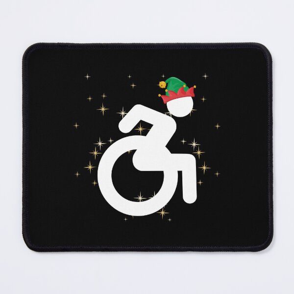 Item preview, Christmas Elf Hat on Wheelchair User, (white) Wishing you a Merry Christmas with a little Wheelchair Awareness designed and sold by It's Wheelie Cool.