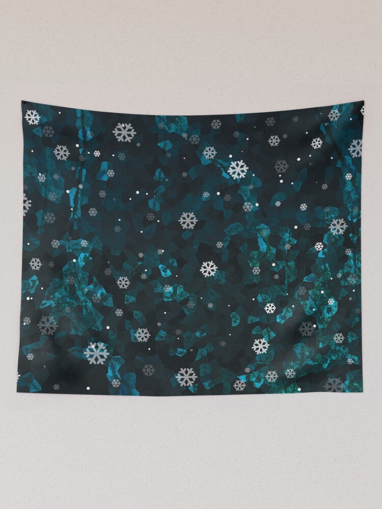Thumbnail 2 of 3, Tapestry, Snowflakes stone pattern designed and sold by hidden-design.