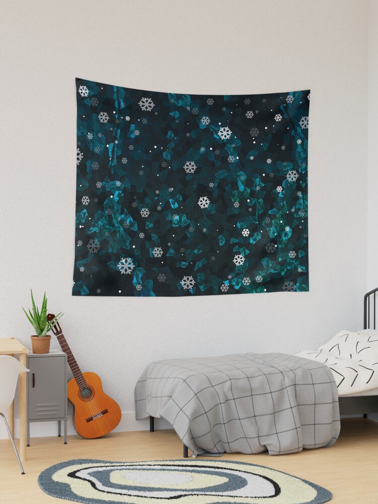 Thumbnail 1 of 3, Tapestry, Snowflakes stone pattern designed and sold by hidden-design.